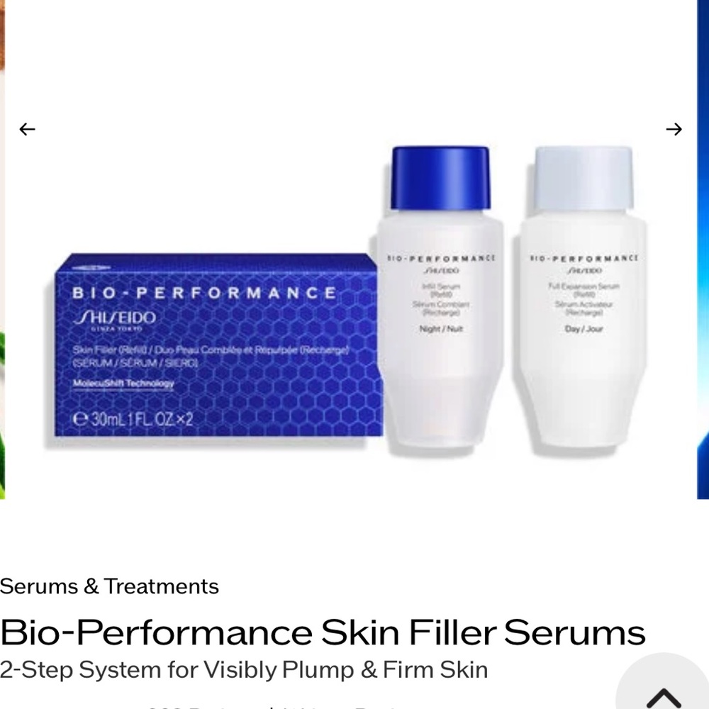 Shiseido bio-performance skin filler serum duo anti aging New in box